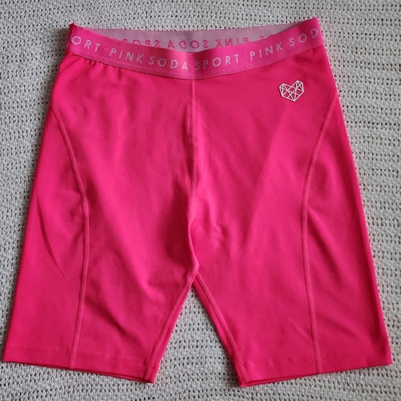 🍒EUC PINK SODA BIKER SHORTS - Picture 1 of 9